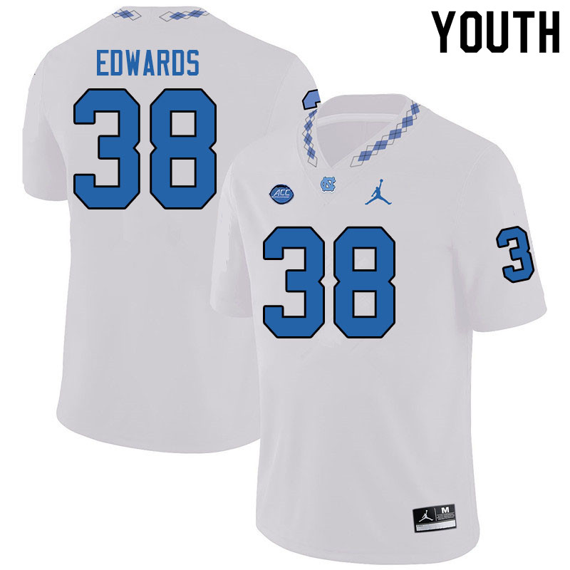 Jordan Brand Youth #38 Val Edwards North Carolina Tar Heels College Football Jerseys Sale-White